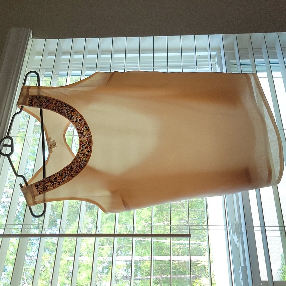 Marineblu, large, peach tank top